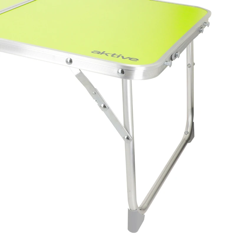 Mesa Plegable Aktive Aluminio y Tablero MDF, 60x40x25 Cm, Verde