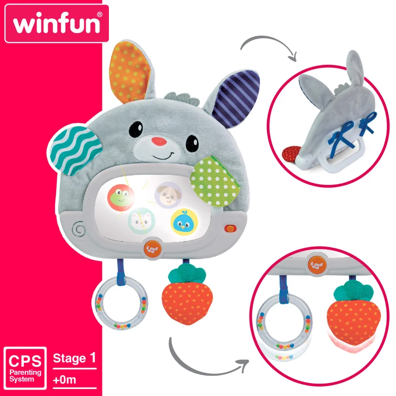 Espejo Interactivo para Cuna con Luz y Sonido, 25x2,5x35 Cm, Multicolor