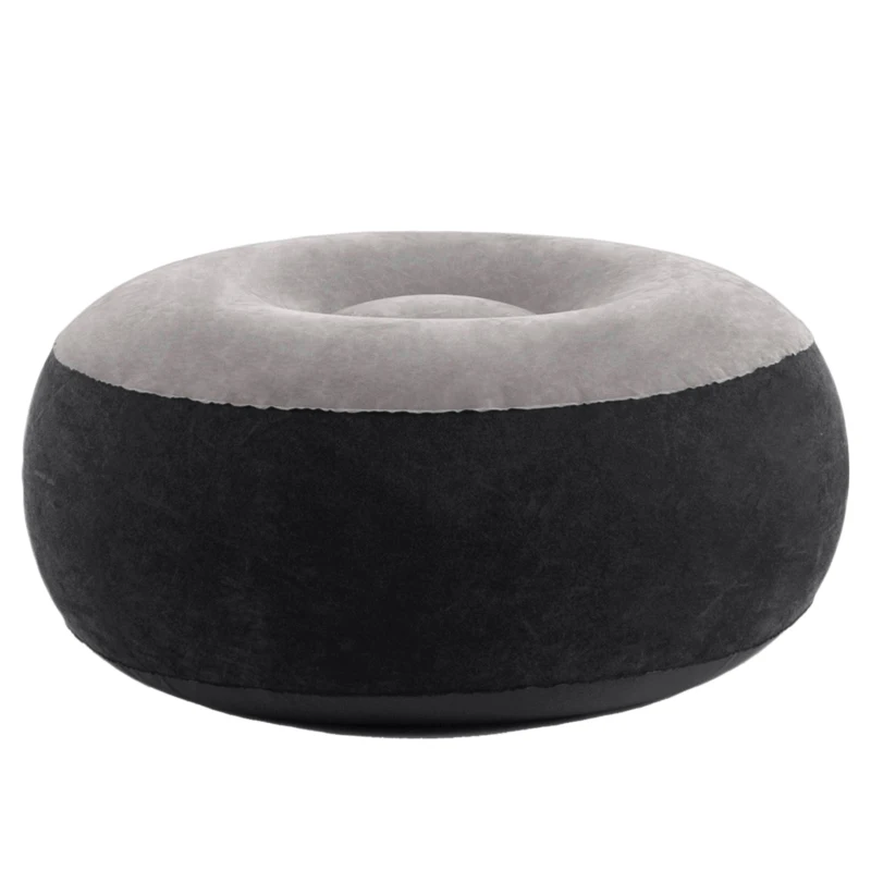 Sillón Hinchable con Reposapiés, 99x130x76 Cm, Gris