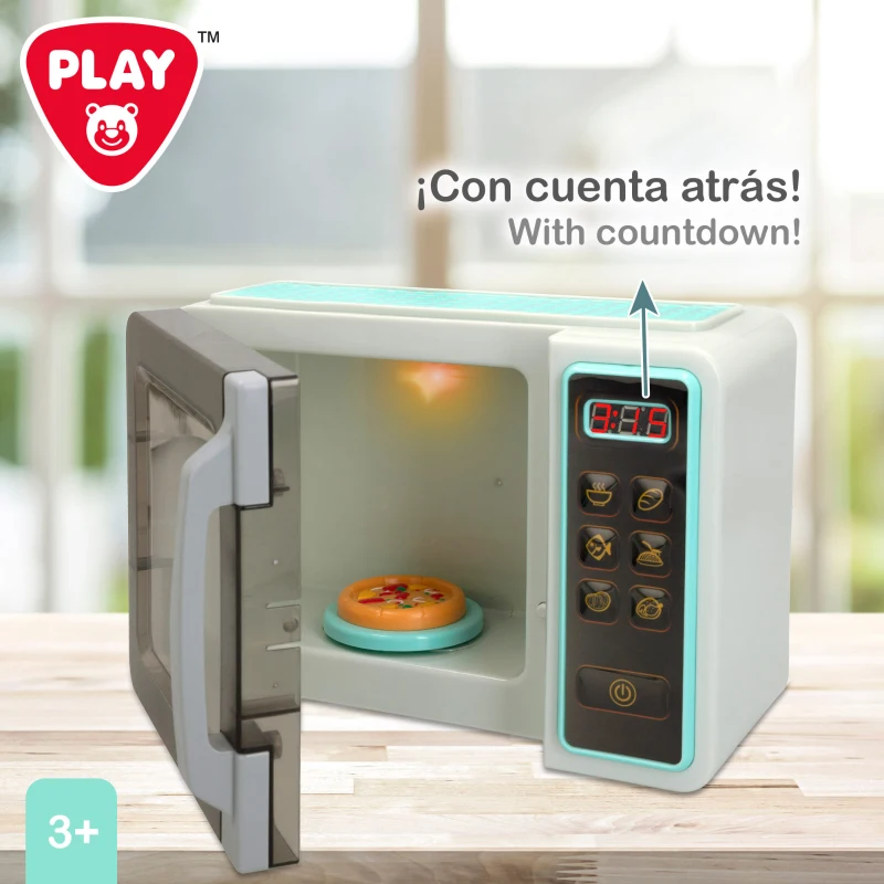 Microondas de Juguete Play con Luz y Sonido, 24x11x17 Cm, Multicolor