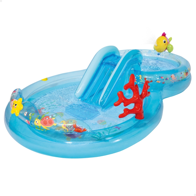 Centro de Juegos Hinchable con Tobogán y Difusor, 193x310x71 Cm, Multicolor