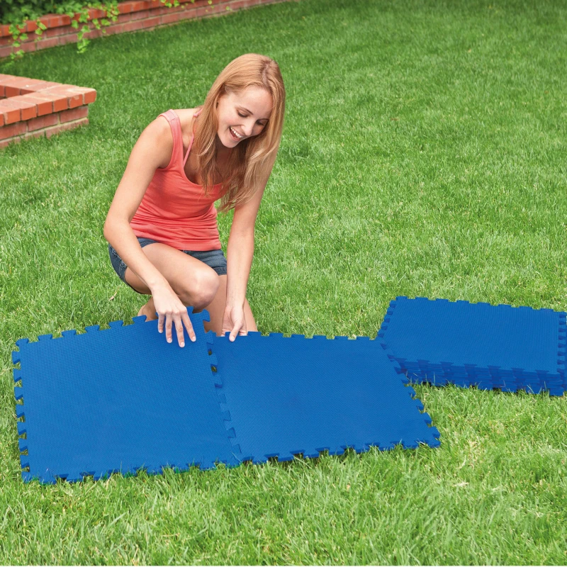 Protector de Suelo Intex Pack 8 Piezas Encajables 50x50x1 Cm, Azul
