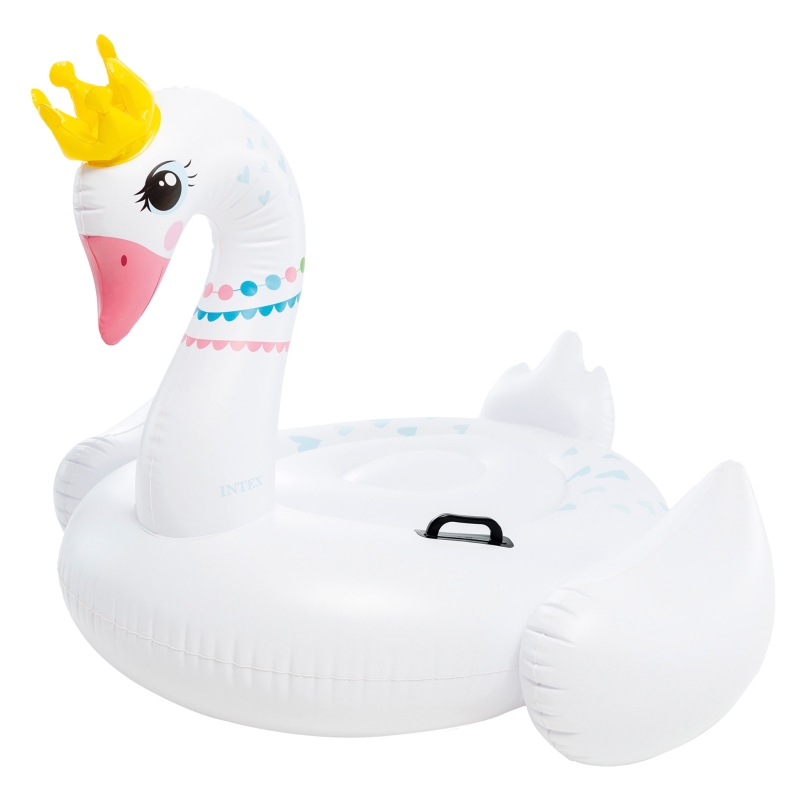 Flotador Piscina Cisne INTEX con Asas, 142x137x99 Cm, Blanco