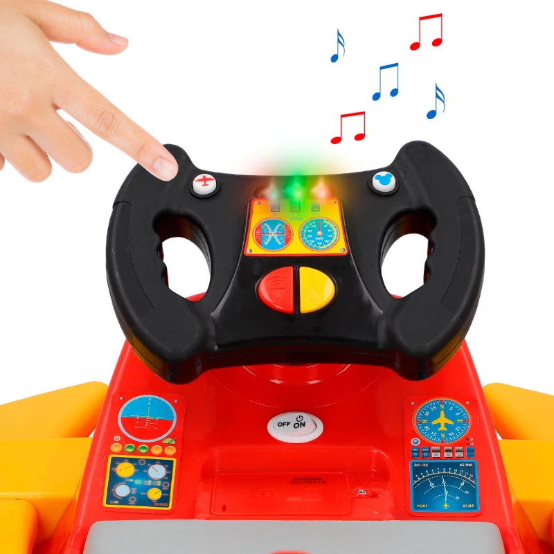 Correpasillos Avión Interactivo Mickey Batería 6V 68,5x44x41 Cm, Multicolor