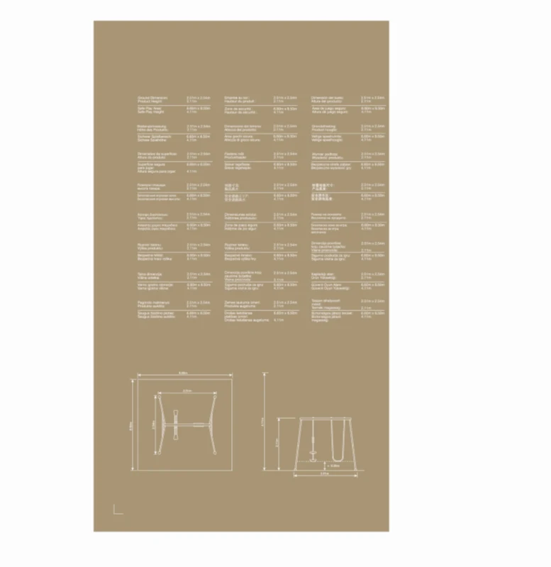 Columpio Balancín Infantil 3 Niños, 251x254x211 Cm, Multicolor