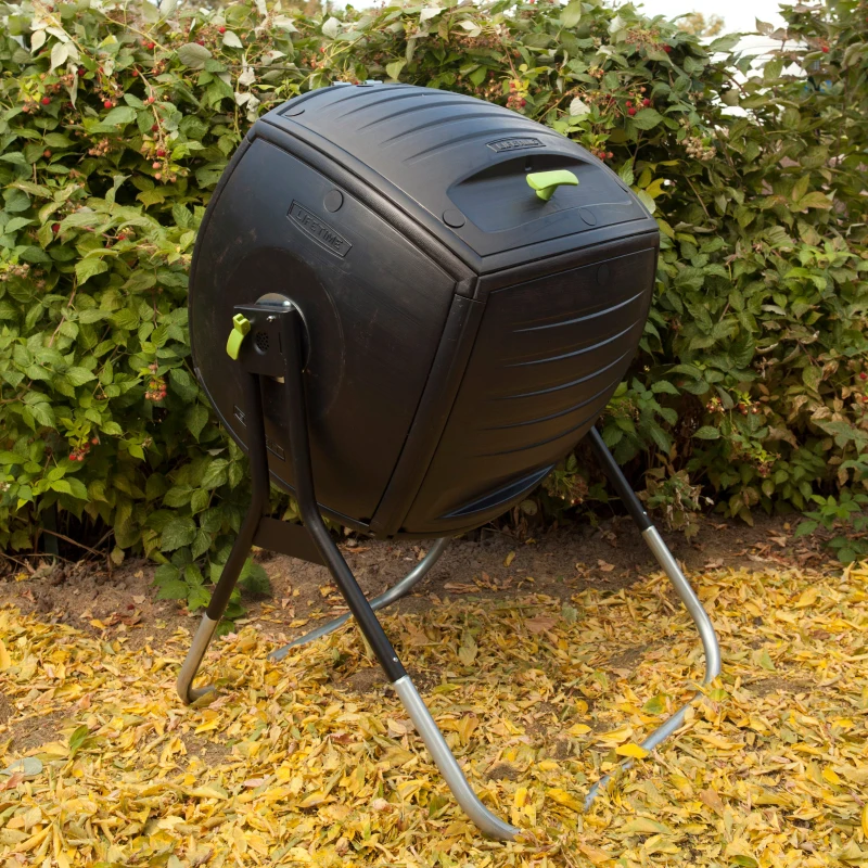 Compostador Doméstico Lifetime Ultrarresistente 189 L, 75x81x113 Cm, Negro