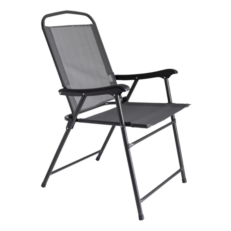 Conjunto de Jardín Aktive Garden Mesa 80x70,5 Cm 4 Sillas Plegables Sombrilla 170 Cm, Negro