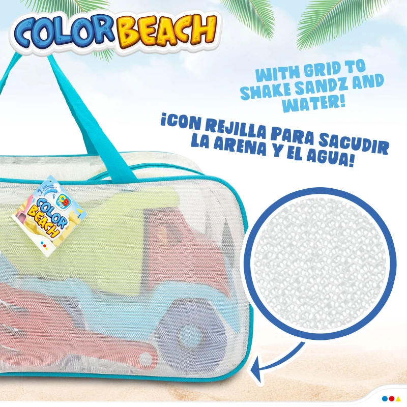 Set de Playa Camión Articulado con Cubo, 30x16x20 Cm, Multicolor