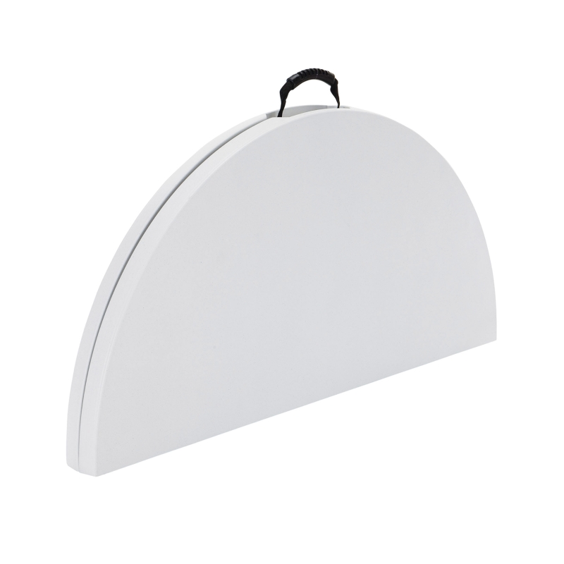 Mesa Redonda Plegable Polietileno de Alta Densidad 43 Mm, 122x122x74 Cm, Blanco