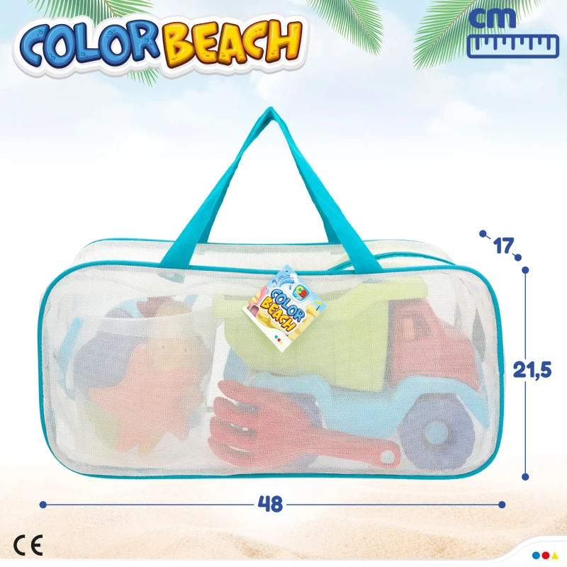 Set de Playa Camión Articulado con Cubo, 30x16x20 Cm, Multicolor