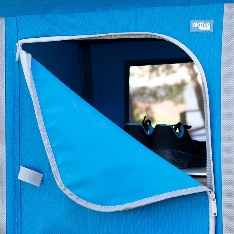 Armario Plegable de Tela Camping 4 Niveles, 80x11x66 Cm, Azul