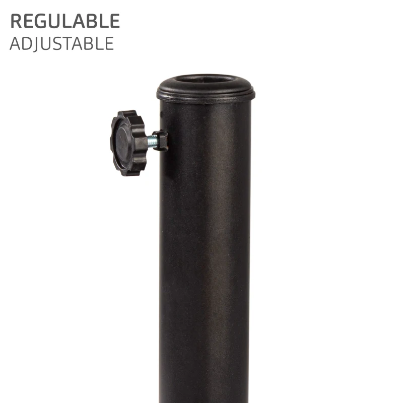 Base para Sombrilla Poliresina Rosca Ajustable 35/48 Mm, 45x45x33 Cm, Negro