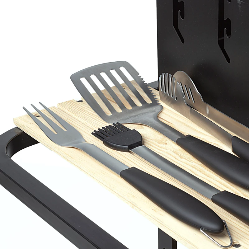 Set Utensilios Barbacoa 4 Piezas Aktive, 10,5x6,5x43,5 Cm, Gris
