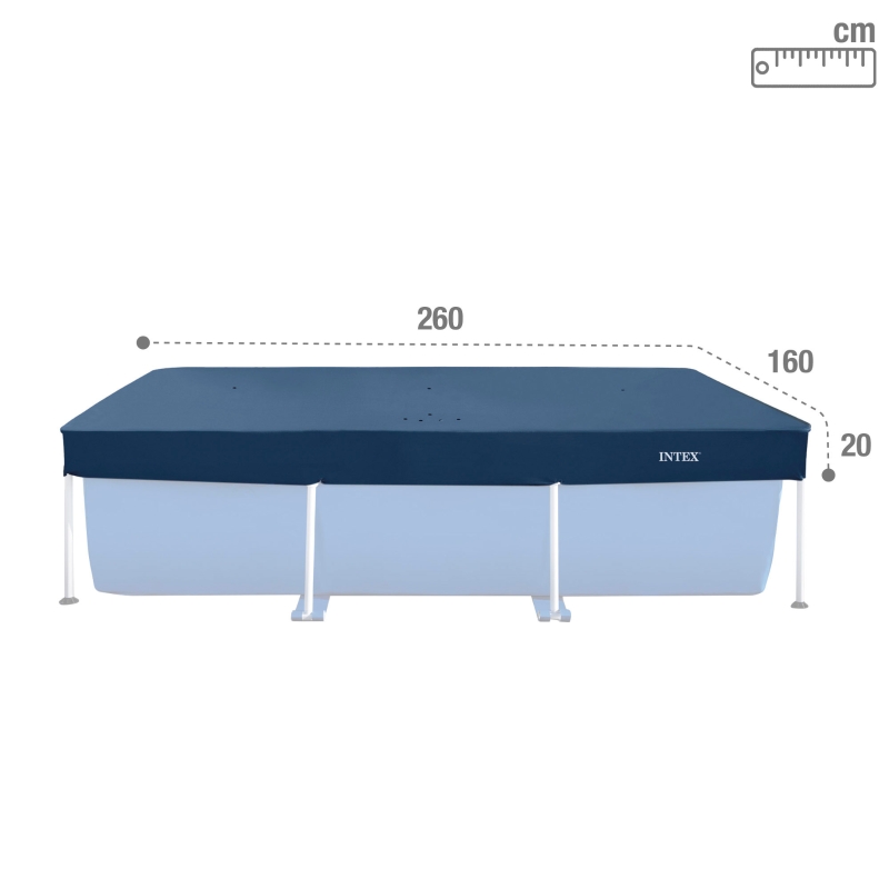 Cobertor Piscina Rectangular Vinilo Resistente con Drenaje, 270x163x20 Cm, Azul
