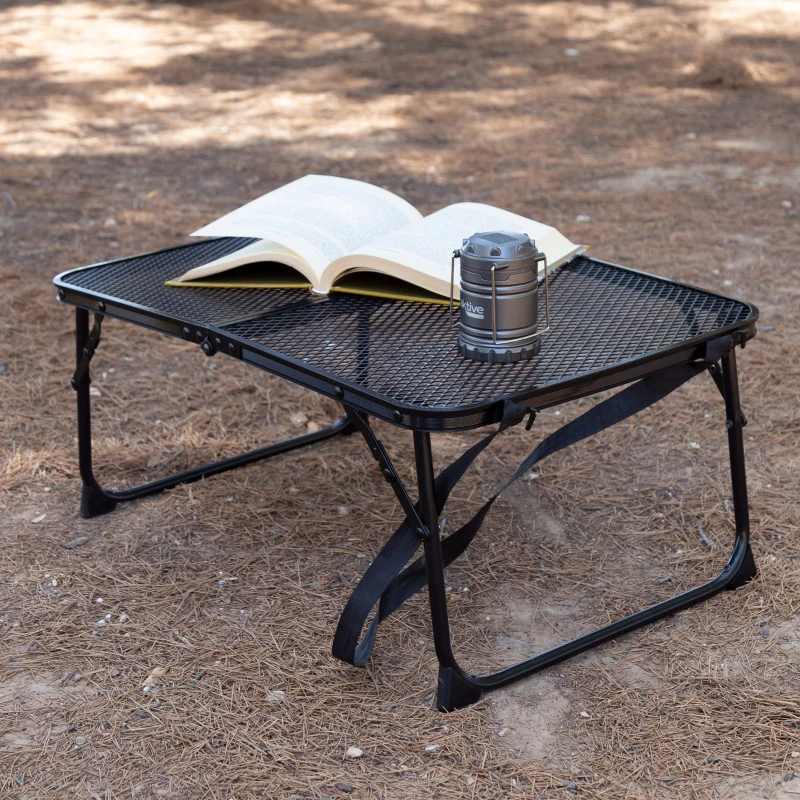 Mesa Plegable Aktive Ultraligera Antivuelco Maletín, 40x3,5x30 Cm, Negra