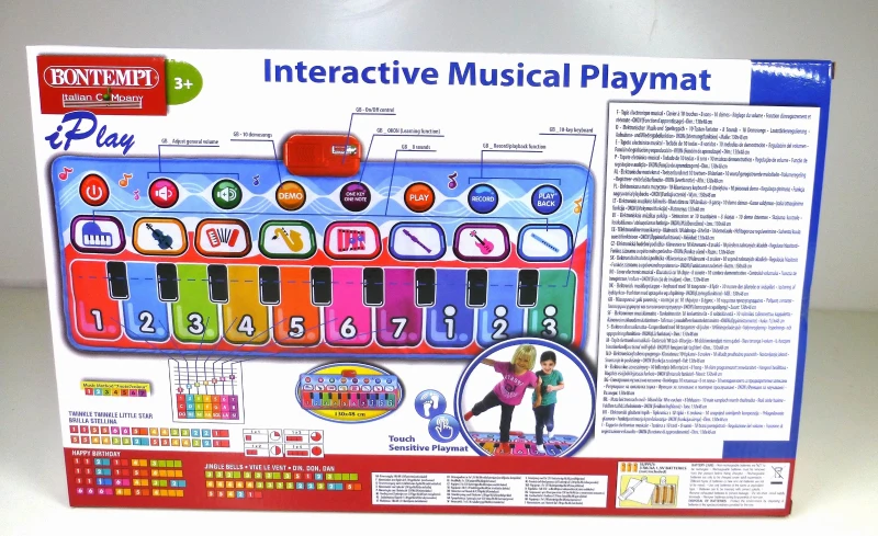 Alfombra Piano Infantil Interactiva 10 Teclas, 129,5x55x0,5 Cm, Multicolor