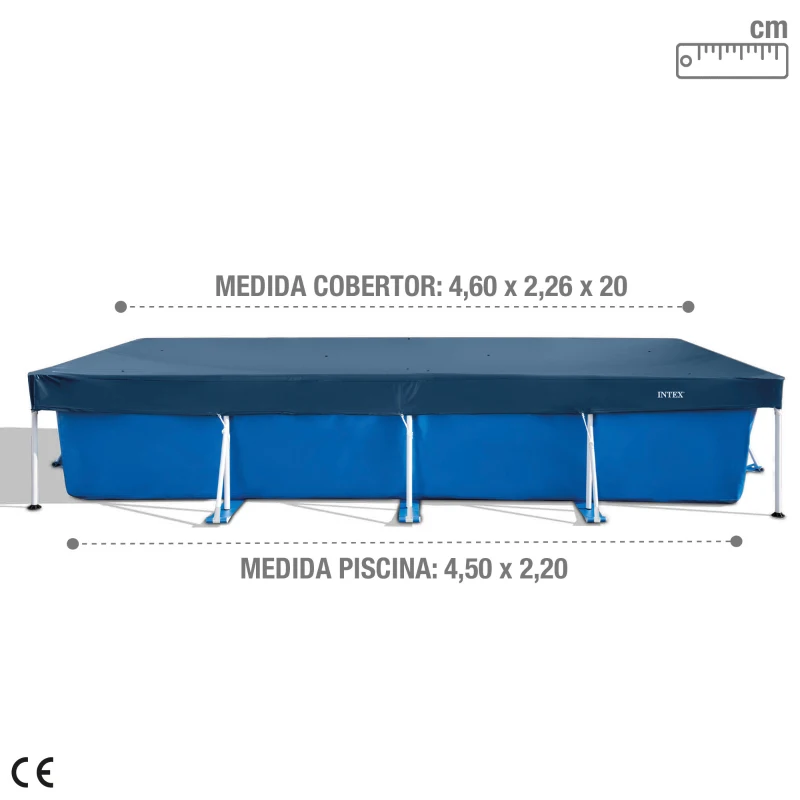 Cobertor Rectangular Intex con Voladizo 20 Cm, 460x226 Cm, Azul Marino