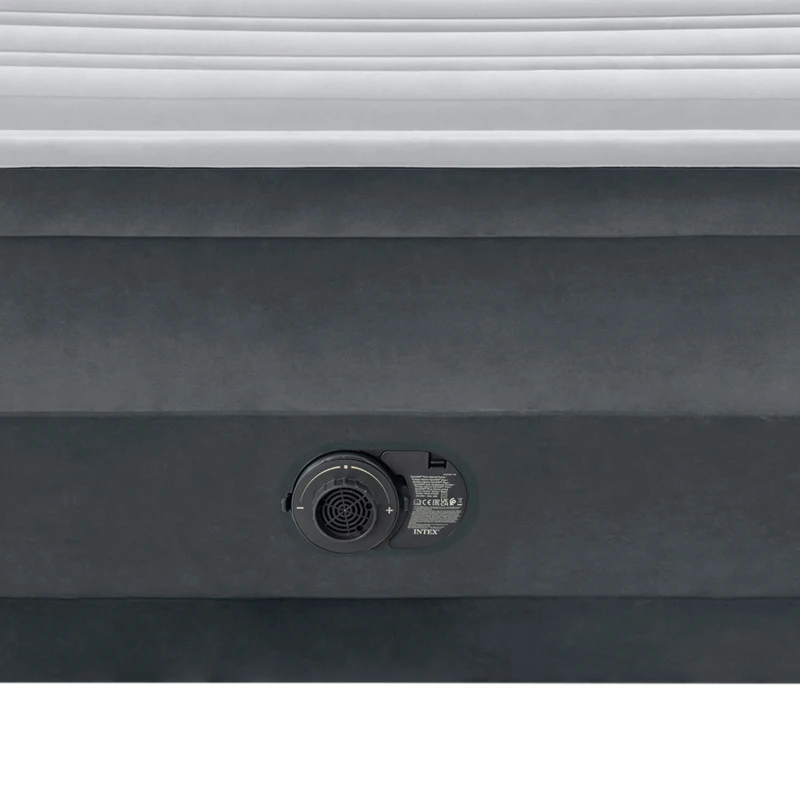 Colchón Hinchable Doble Elevado con Hinchador Eléctrico, 152x203x56 Cm, Gris