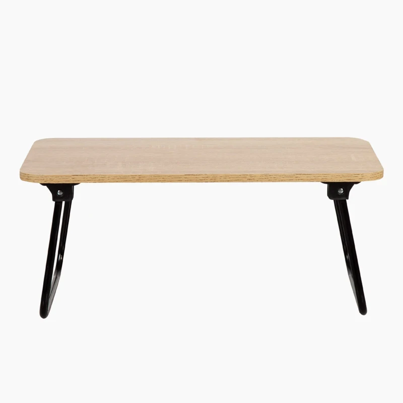 Mesa Plegable Multiusos Madera y Acero, 53x30x22 Cm, Negro