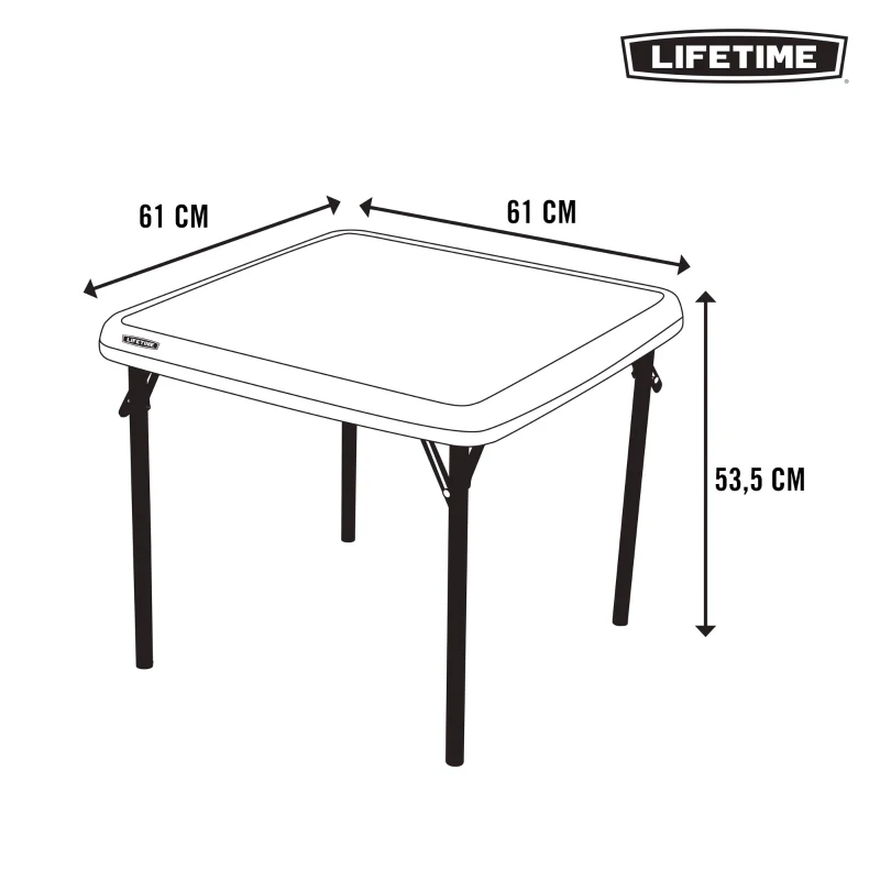 Mesa Plegable Infantil Lifetime Cuadrada, 61x61x53,5 Cm, Crema