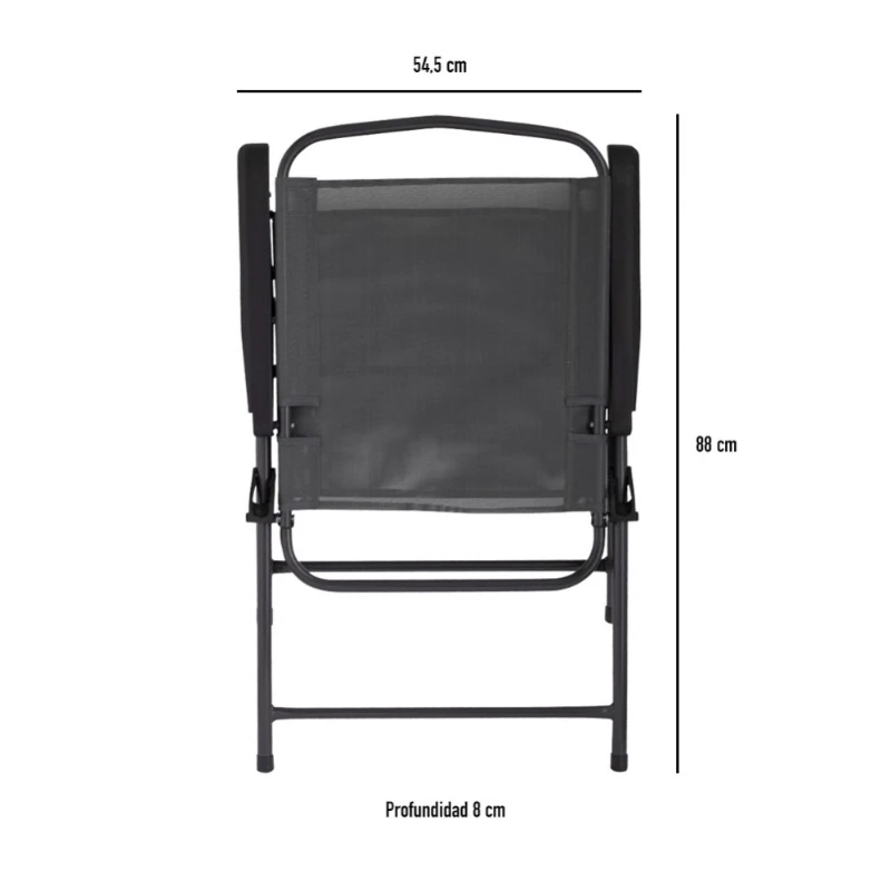 Conjunto de Jardín Aktive Garden Mesa 80x70,5 Cm 4 Sillas Plegables Sombrilla 170 Cm, Negro