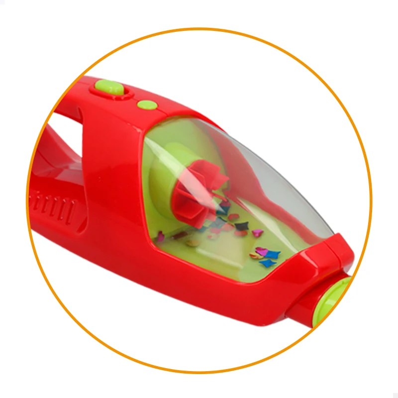 Aspirador Eléctrico de Juguete 2 en 1 con Luz y Sonido, 24x12,5x54 Cm, Rojo y Verde
