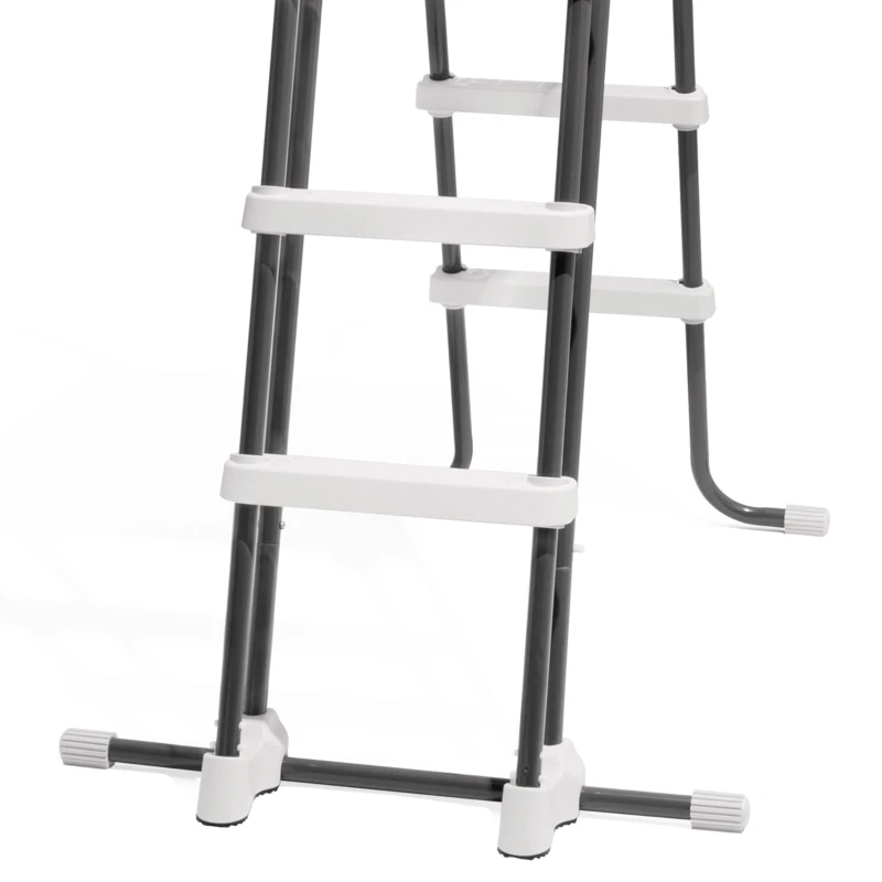 Escalera de Seguridad para Piscina Elevada, 172x124x122 Cm, Gris