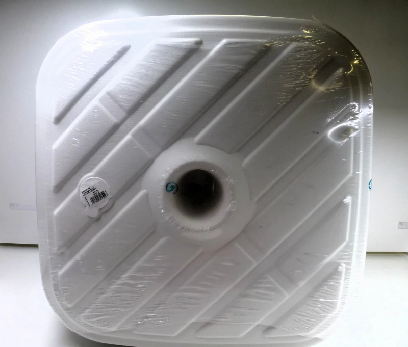 Base para Sombrilla Cuadrada con Rosca Ajustable para Mástil 33-48 Mm, 56x56x40 Cm, Blanco
