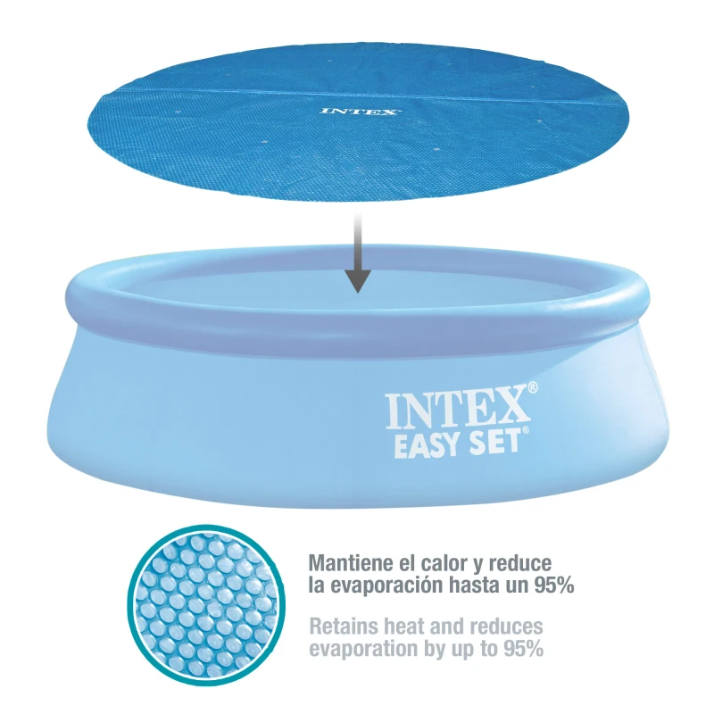 Cobertor Solar Intex Compatible con Piscinas Easy Set/Metal Frame, Ø290 Cm, Azul