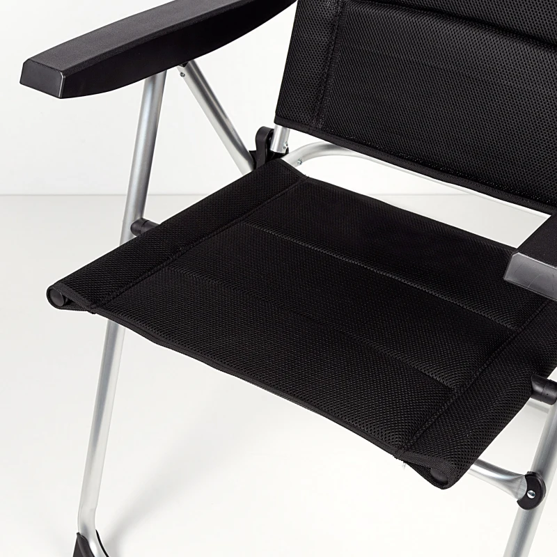 Silla Plegable Acolchada Respaldo Alto Multiposición Aktive, 49x67x123 Cm, Negro