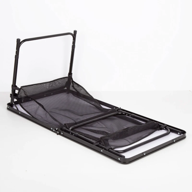 Mesa Plegable Camping Aktive Regulable 60-70 Cm con Red Extraíble, 63x8x64,5 Cm, Negra