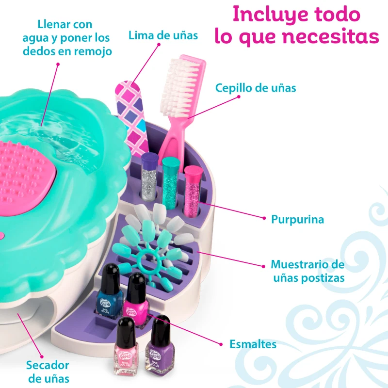 Spa de Uñas 5 en 1 Shimmer 'N Sparkle, 35,5x12,5x30 Cm, Multicolor