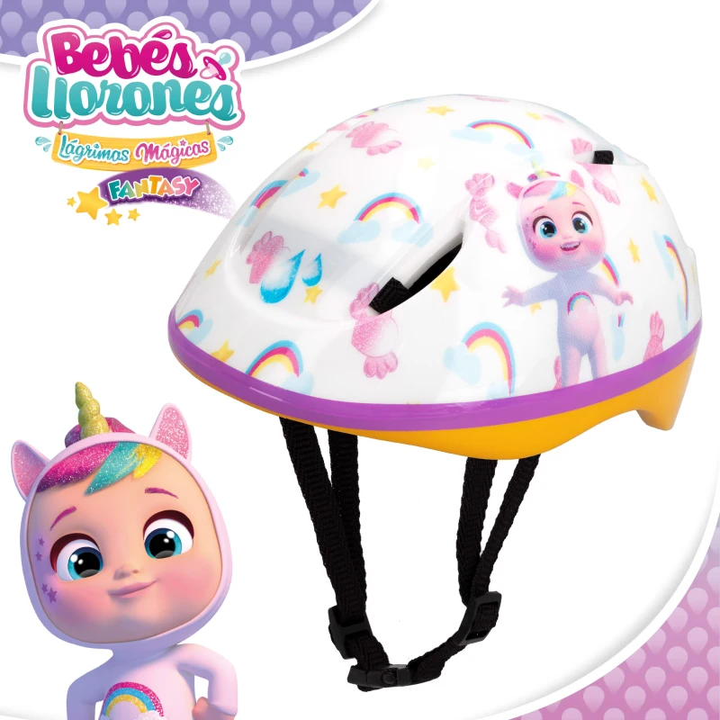 Casco Infantil Bebés Llorones con Funda 3D Unicornio Dreamy, 20x26x13 Cm, Rosa