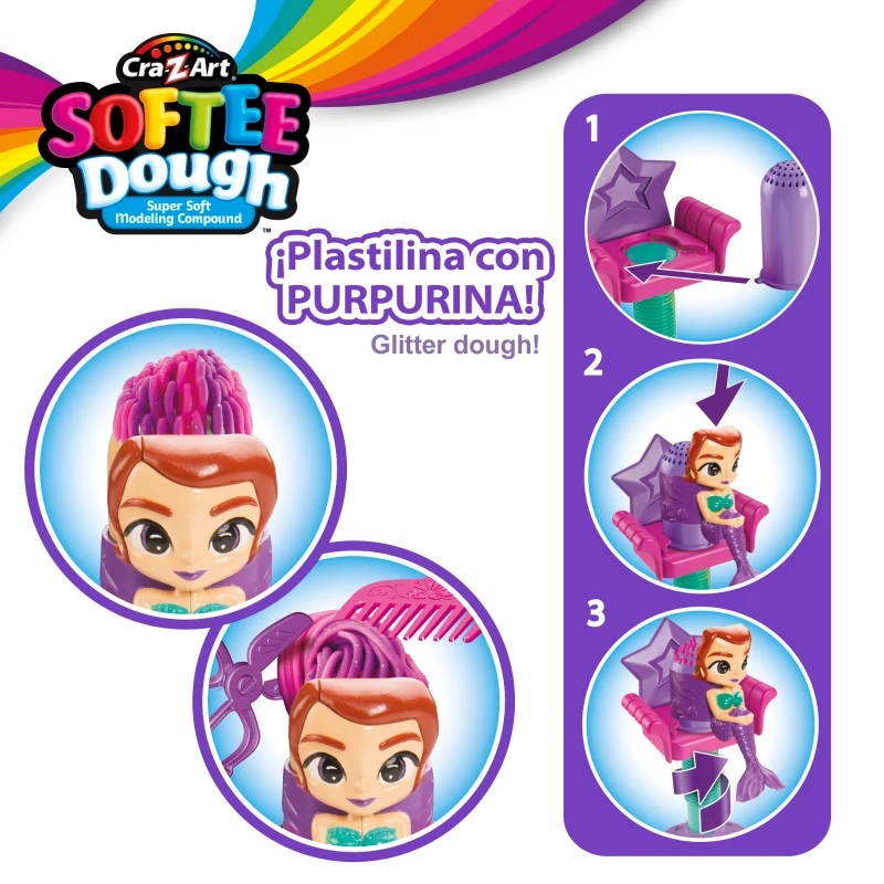 Set de Plastilina Brillante para Sirenitas, 30x7x25,5 Cm, Multicolor