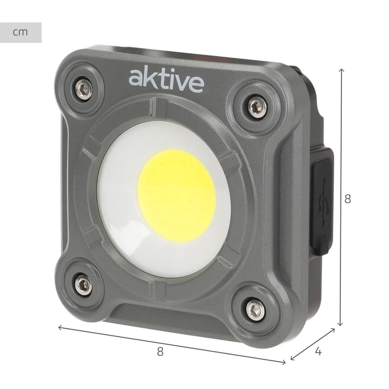 Foco LED Portátil 1000 Lúmenes 3 Posiciones IP44, 12x6x21 Cm, Negro