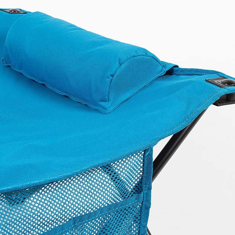 Cama Camping Plegable Aktive con Cojín Acolchado 178x65x36 Cm, Azul Marino