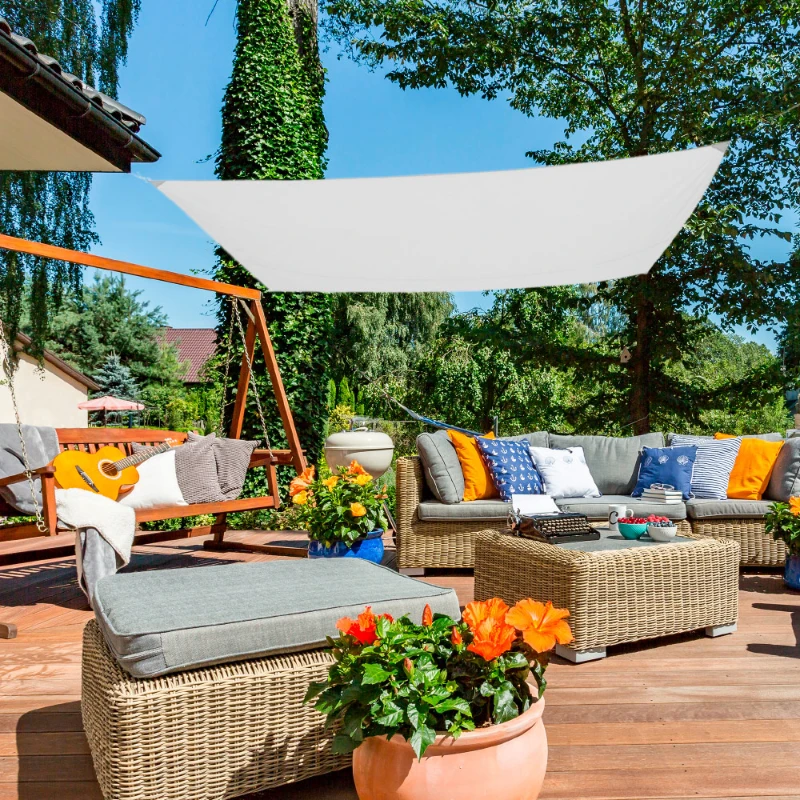 Toldo Vela Rectangular Poliéster 160 G/m² UV50, 300x400x0 Cm, Blanco