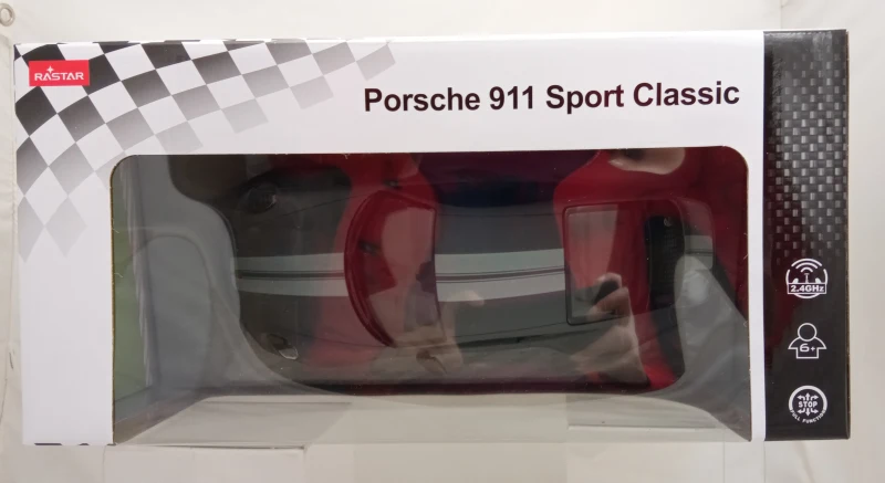 Coche Radiocontrol Rastar Porsche 911 Sport Classic 1:16, 38x19x17 Cm, Gris