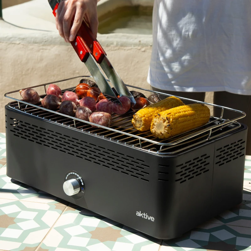 Barbacoa Sobremesa Sin Humo, 45x28x19 Cm, Negra