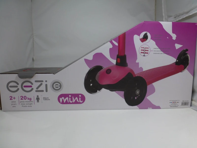 Patinete 3 Ruedas Infantil Aluminio Manillar Desmontable, 26x61x62,5 Cm, Fucsia