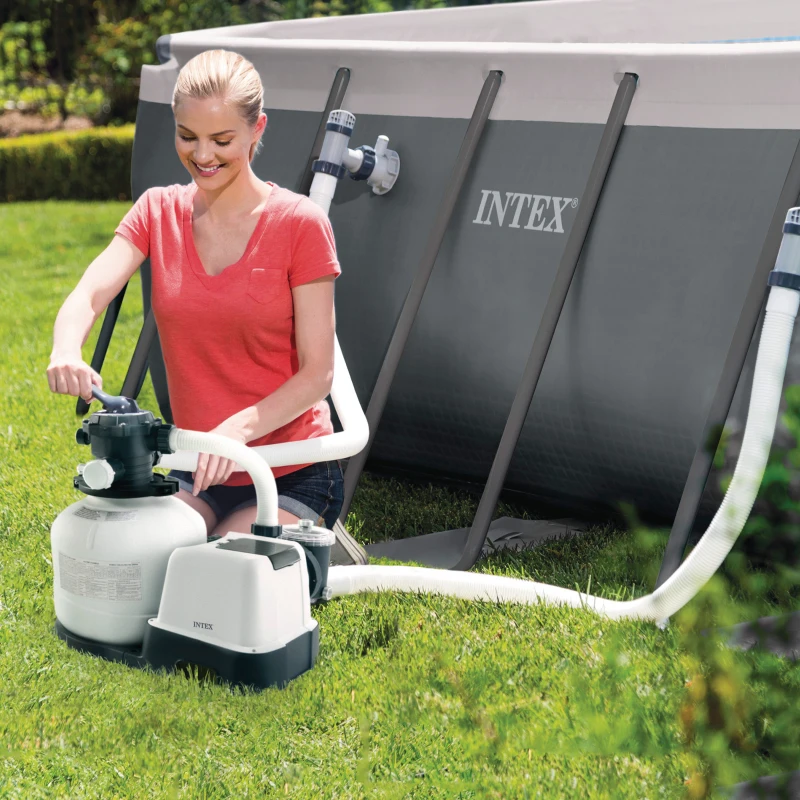Depuradora de Arena INTEX Krystal Clear, 7.900 L/h, 0,30 HP, 61x41x57 Cm, Gris