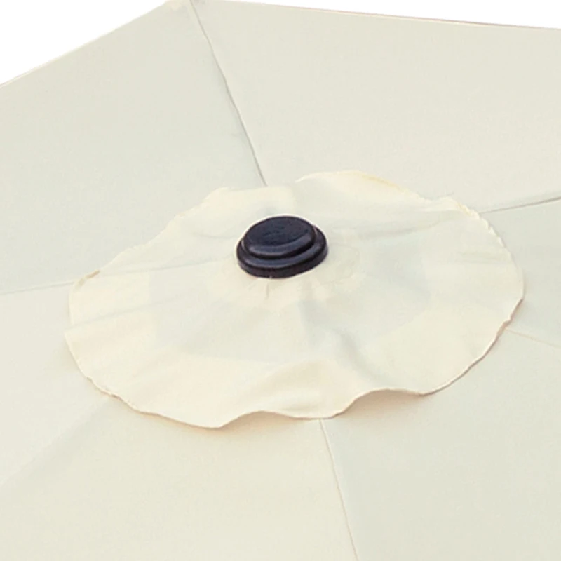 Parasol Hexagonal con Manivela y Techo Ventilado, 300x300x245 Cm, Crema