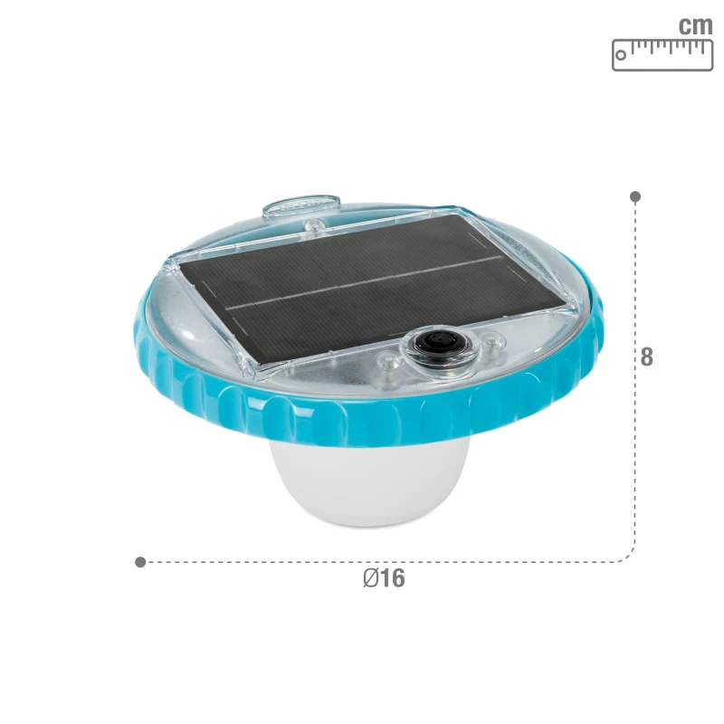 Luz LED Flotante de Carga Solar para Piscinas INTEX, 16,8x16,8x10,8 Cm, Azul Claro