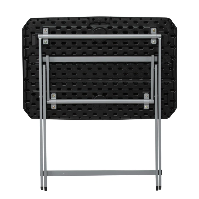 Mesa Auxiliar Plegable Rectangular, 75x50,5x66 Cm, Negra