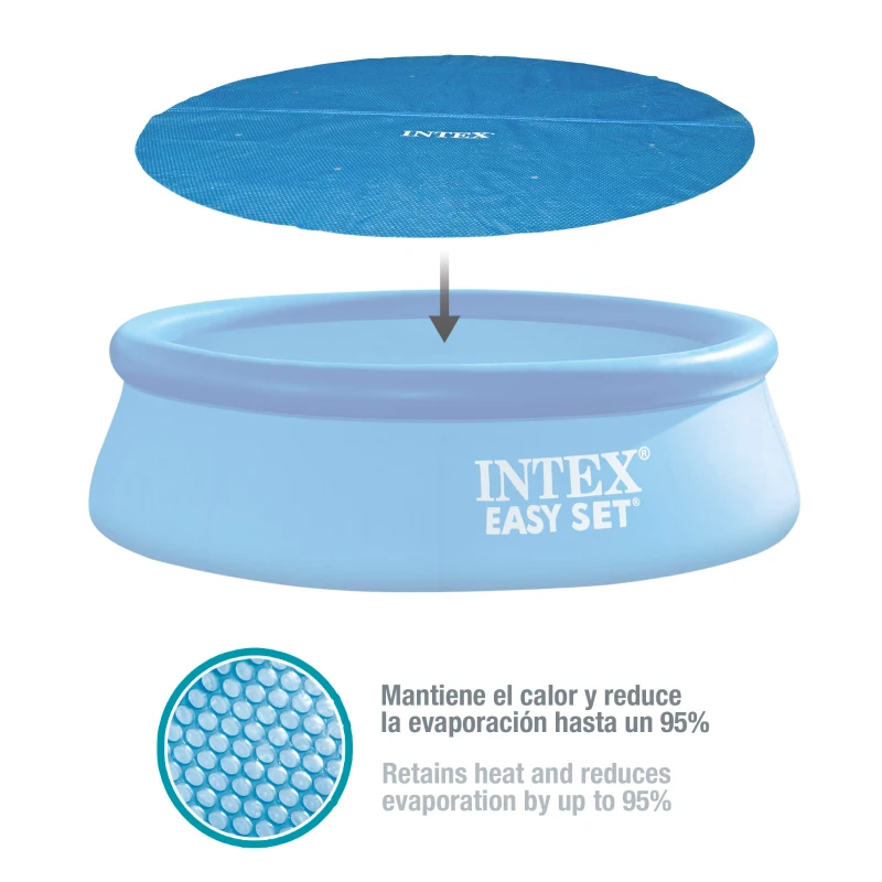 Cobertor Solar Intex para Piscina 448 Cm, Reduce Evaporación Hasta 95%, Azul