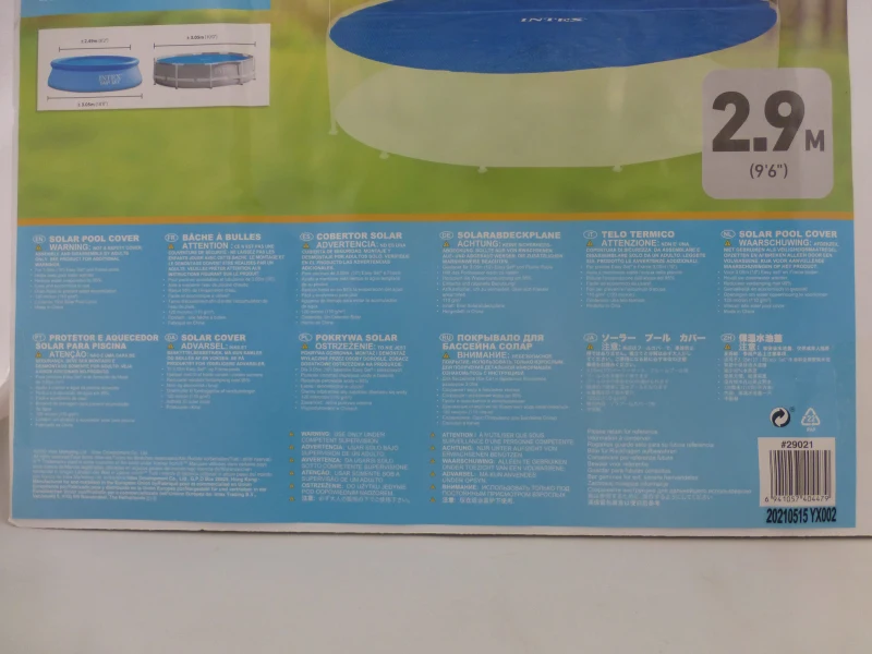 Cobertor Solar INTEX para Piscina Easy Set y Metal Frame, 290 Cm, Azul