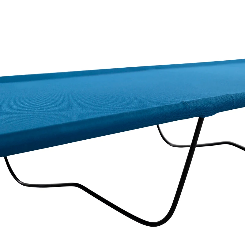 Cama de Camping Plegable Aktive, Estructura de Acero 19 Mm, 180x60x18 Cm, Azul