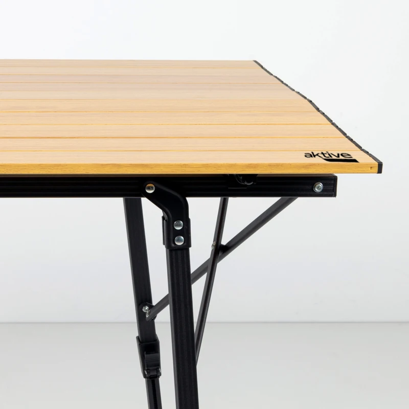 Mesa Plegable Glamping Altura Ajustable, 90x57x45-70 Cm, Tierra