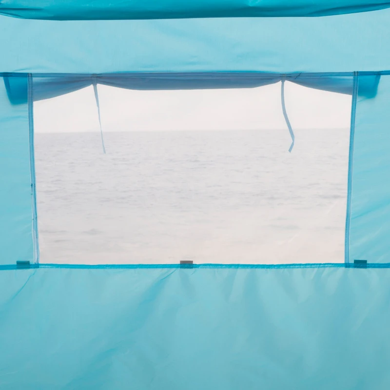 Paravientos Playa 4 Personas Plegable con Suelo y Ventanas 100x14x13 Cm, Azul