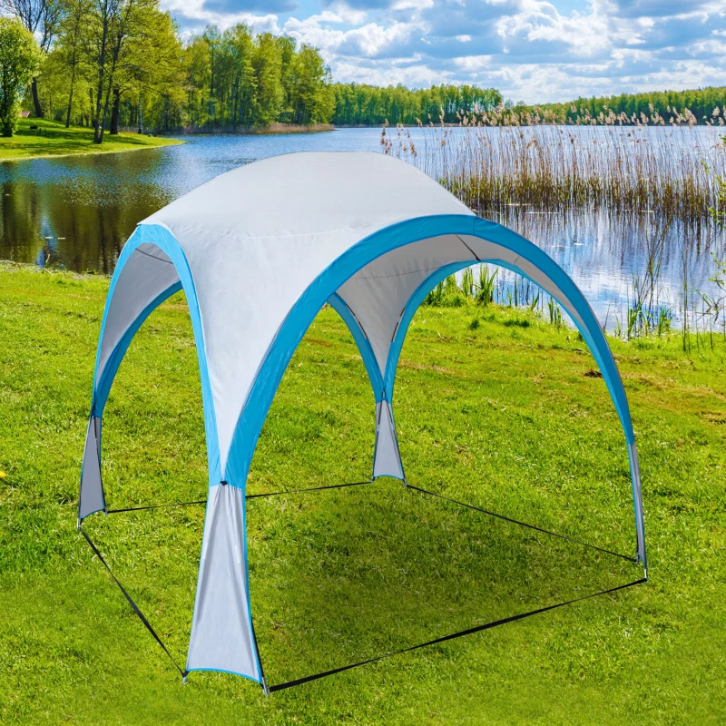 Carpa Plegable Impermeable Aktive, 320x320x260 Cm, Azul y Gris